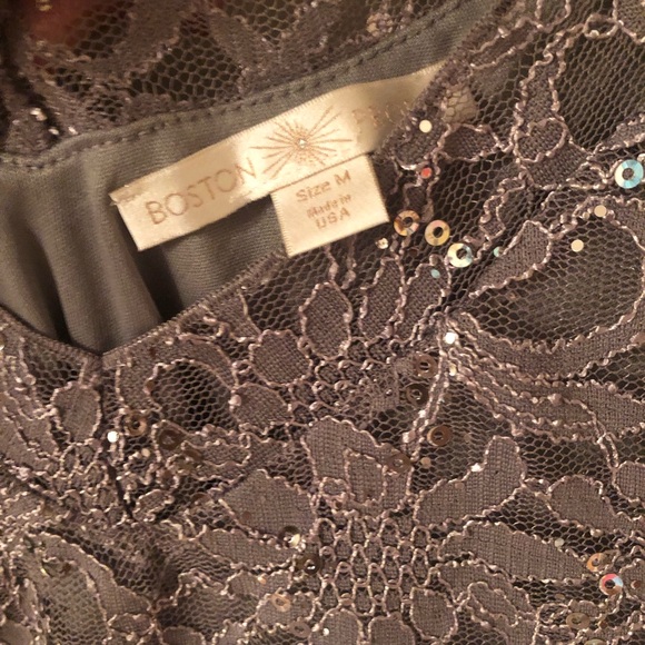Boston Proper Gray Lace Sequin Top Size M - Picture 4 of 5